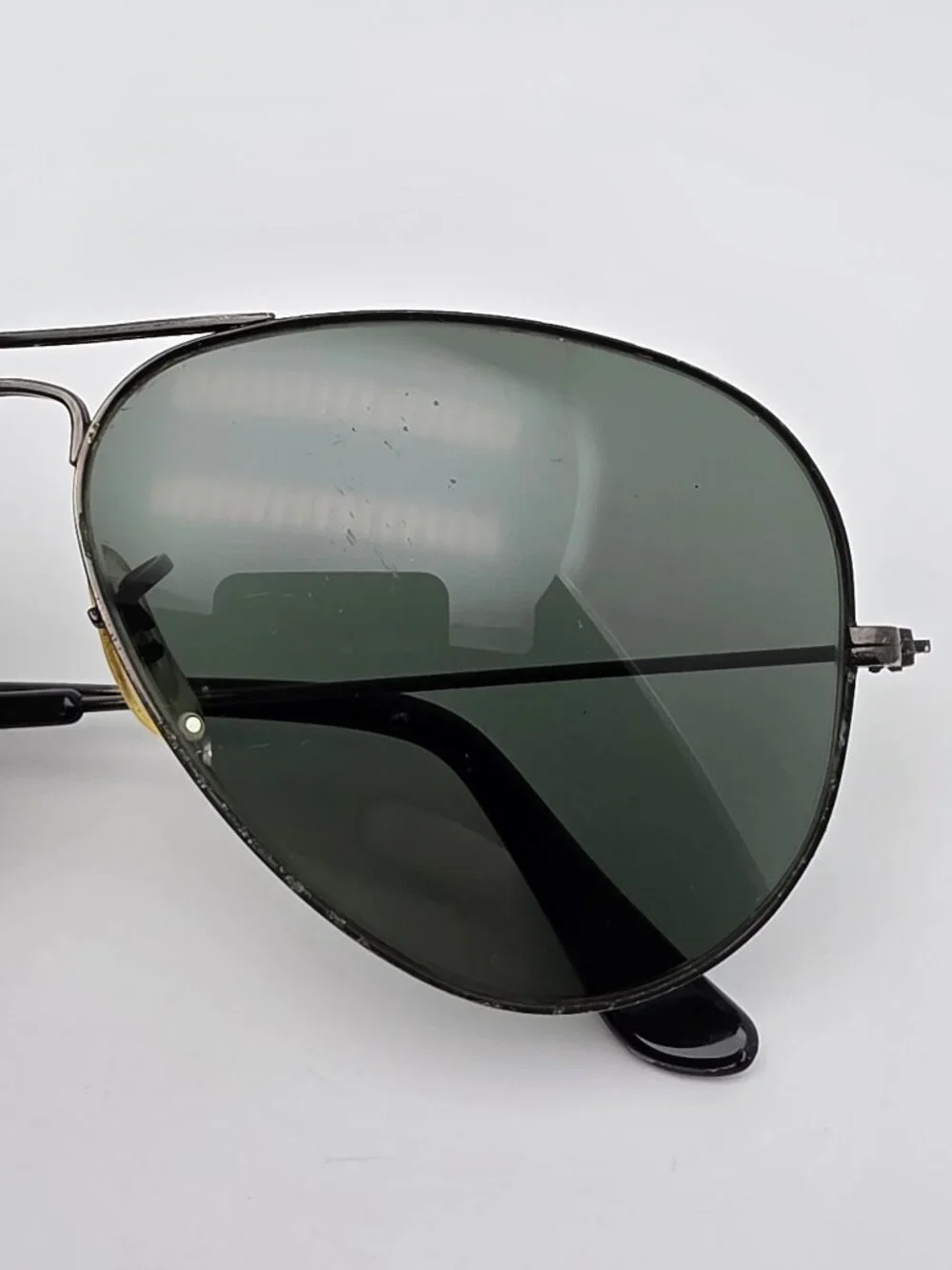 Ray-Ban B&L L2823 Black Chrome G-15 Green Glass Lens Aviator Sunglasses w/ Case